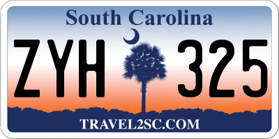 SC license plate ZYH325