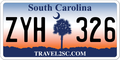SC license plate ZYH326