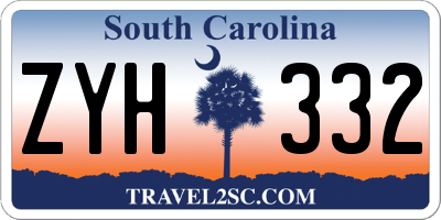 SC license plate ZYH332