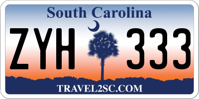 SC license plate ZYH333