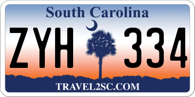 SC license plate ZYH334