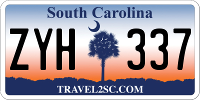SC license plate ZYH337