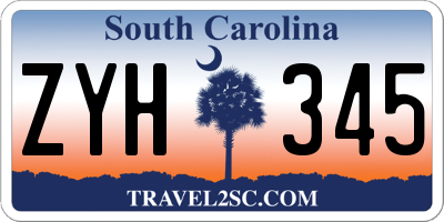 SC license plate ZYH345