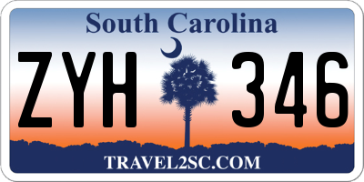 SC license plate ZYH346