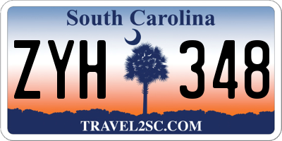SC license plate ZYH348