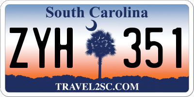 SC license plate ZYH351