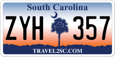 SC license plate ZYH357