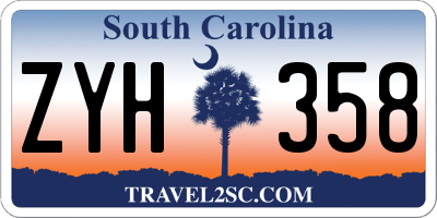 SC license plate ZYH358