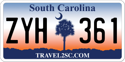 SC license plate ZYH361