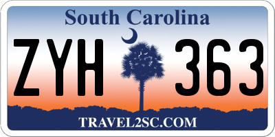 SC license plate ZYH363