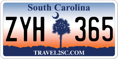 SC license plate ZYH365
