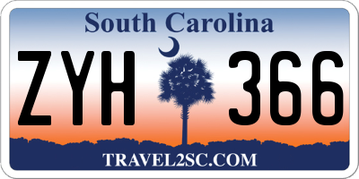 SC license plate ZYH366