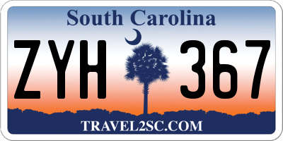 SC license plate ZYH367
