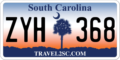 SC license plate ZYH368