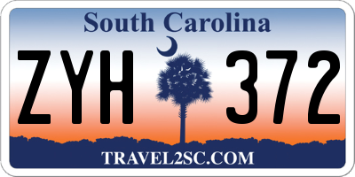 SC license plate ZYH372