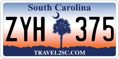SC license plate ZYH375