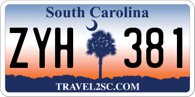 SC license plate ZYH381