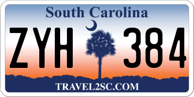 SC license plate ZYH384