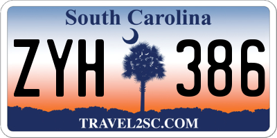 SC license plate ZYH386