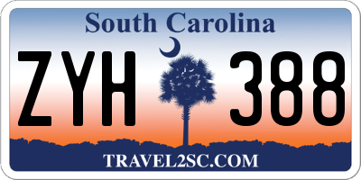 SC license plate ZYH388