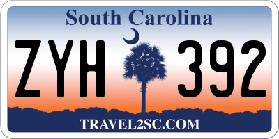 SC license plate ZYH392