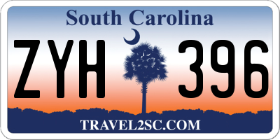 SC license plate ZYH396