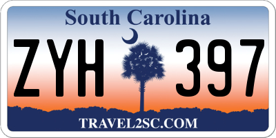 SC license plate ZYH397