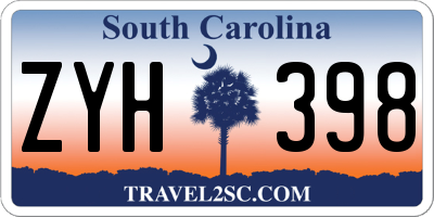 SC license plate ZYH398