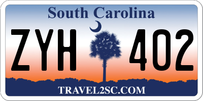 SC license plate ZYH402