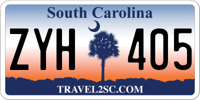 SC license plate ZYH405