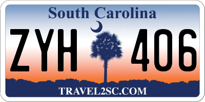 SC license plate ZYH406