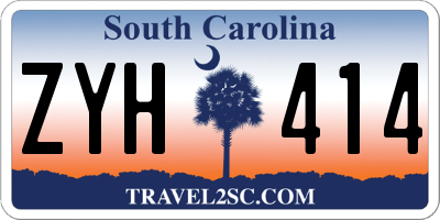SC license plate ZYH414