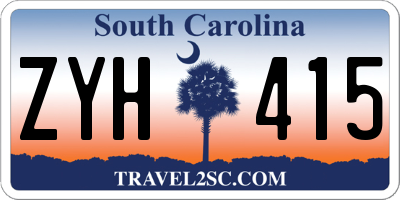 SC license plate ZYH415