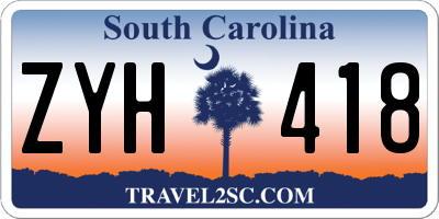SC license plate ZYH418