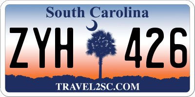 SC license plate ZYH426