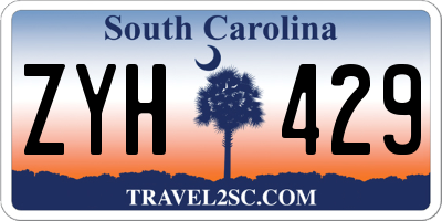 SC license plate ZYH429
