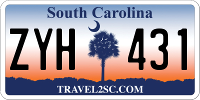 SC license plate ZYH431