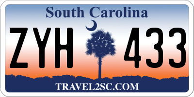 SC license plate ZYH433