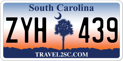 SC license plate ZYH439