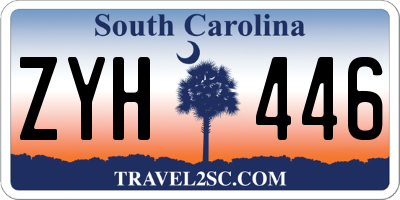 SC license plate ZYH446