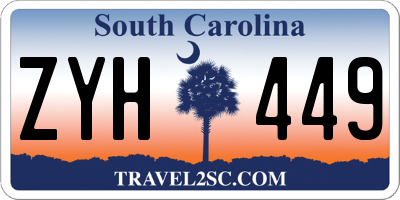 SC license plate ZYH449