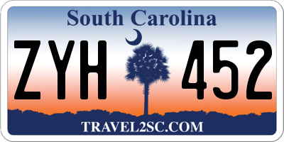 SC license plate ZYH452