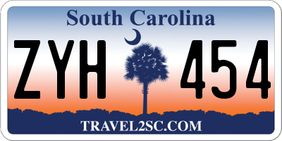 SC license plate ZYH454