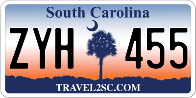SC license plate ZYH455