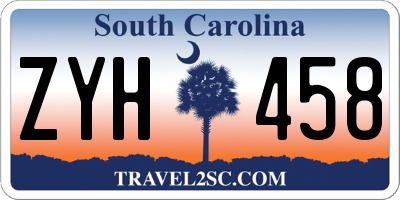SC license plate ZYH458
