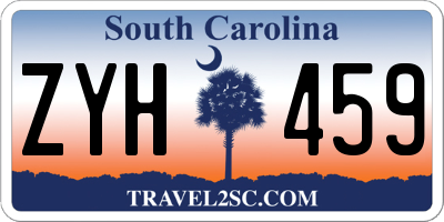 SC license plate ZYH459