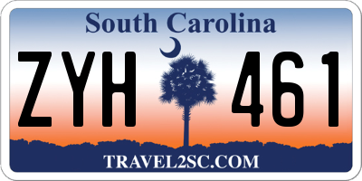 SC license plate ZYH461