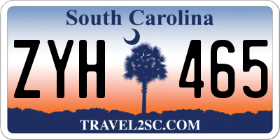 SC license plate ZYH465