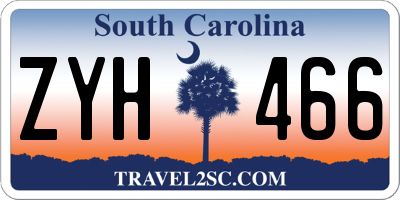 SC license plate ZYH466
