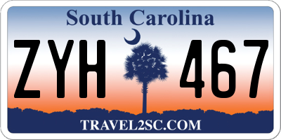 SC license plate ZYH467